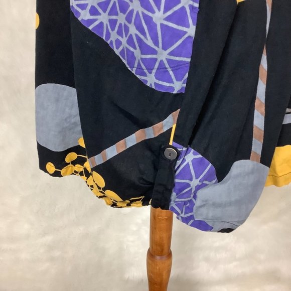 Mona Lisa Mixed Bird Print Art To Wear Flax Linen & Cotton Tunic Jacket OS - Picture 3 of 9